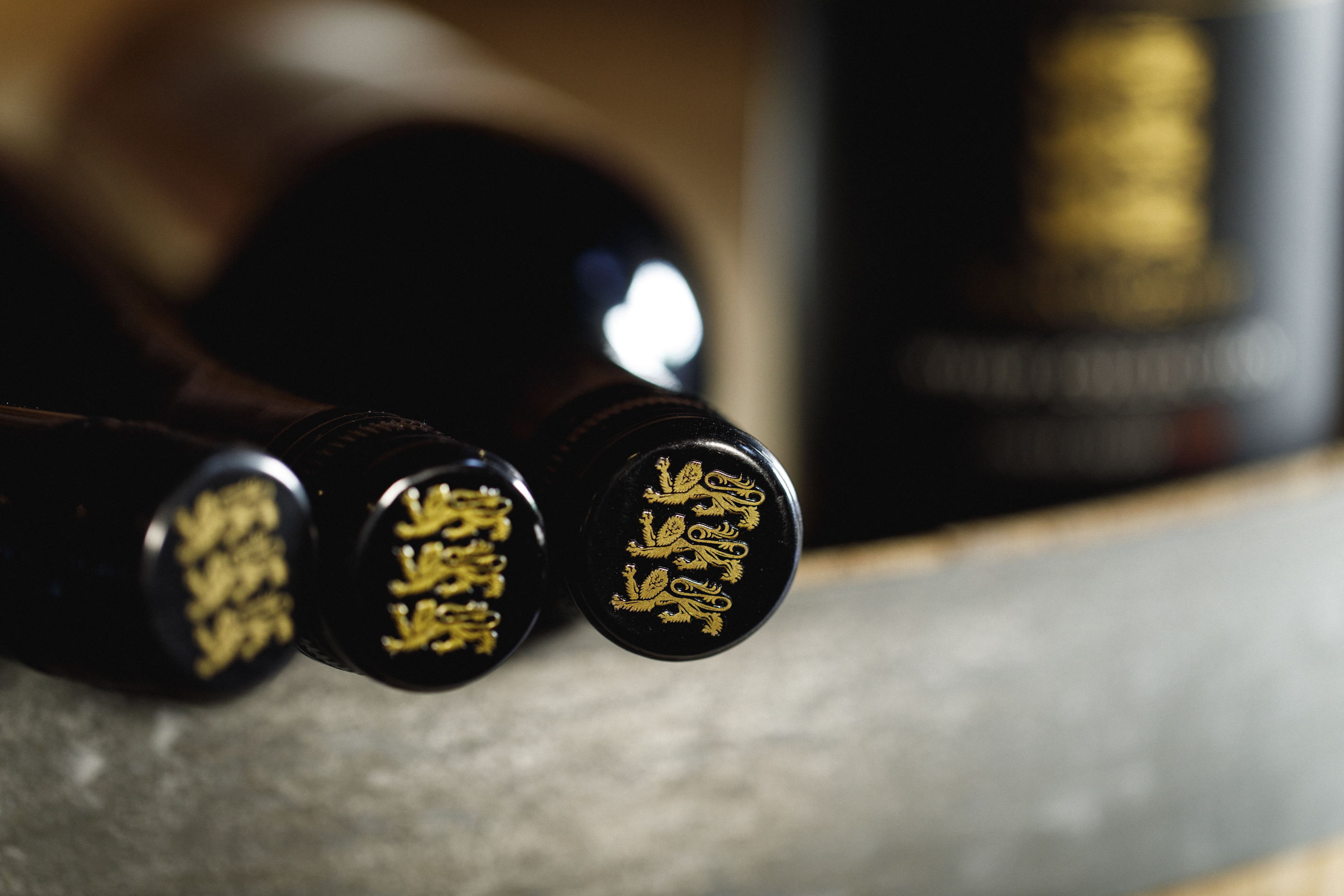 Top of wine bottles 